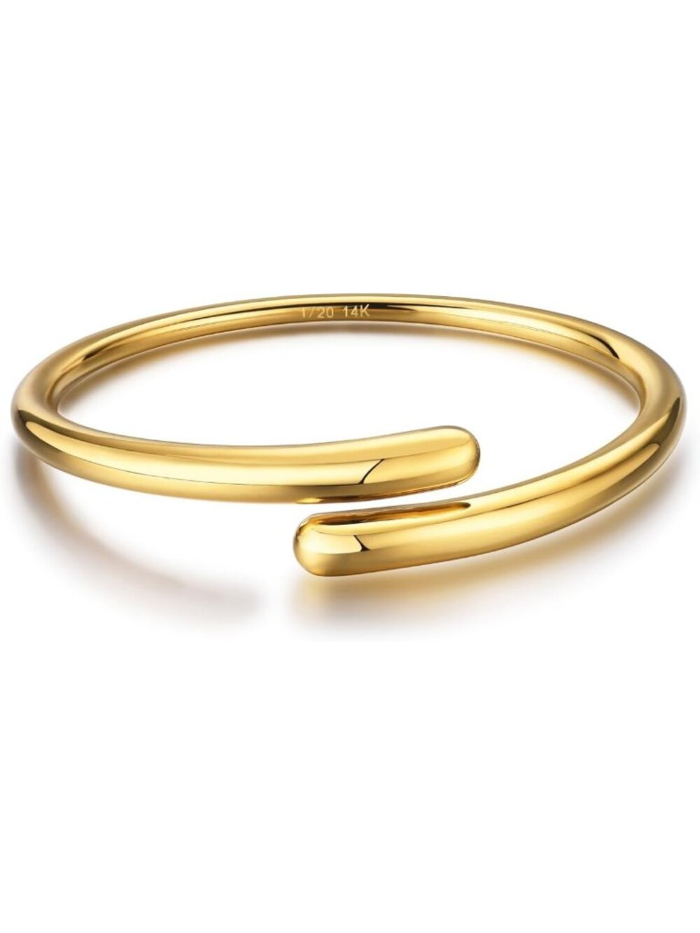14K Gold Filled Adjustable Cuff Bracelet for Women - Minimalist Teardrop Design